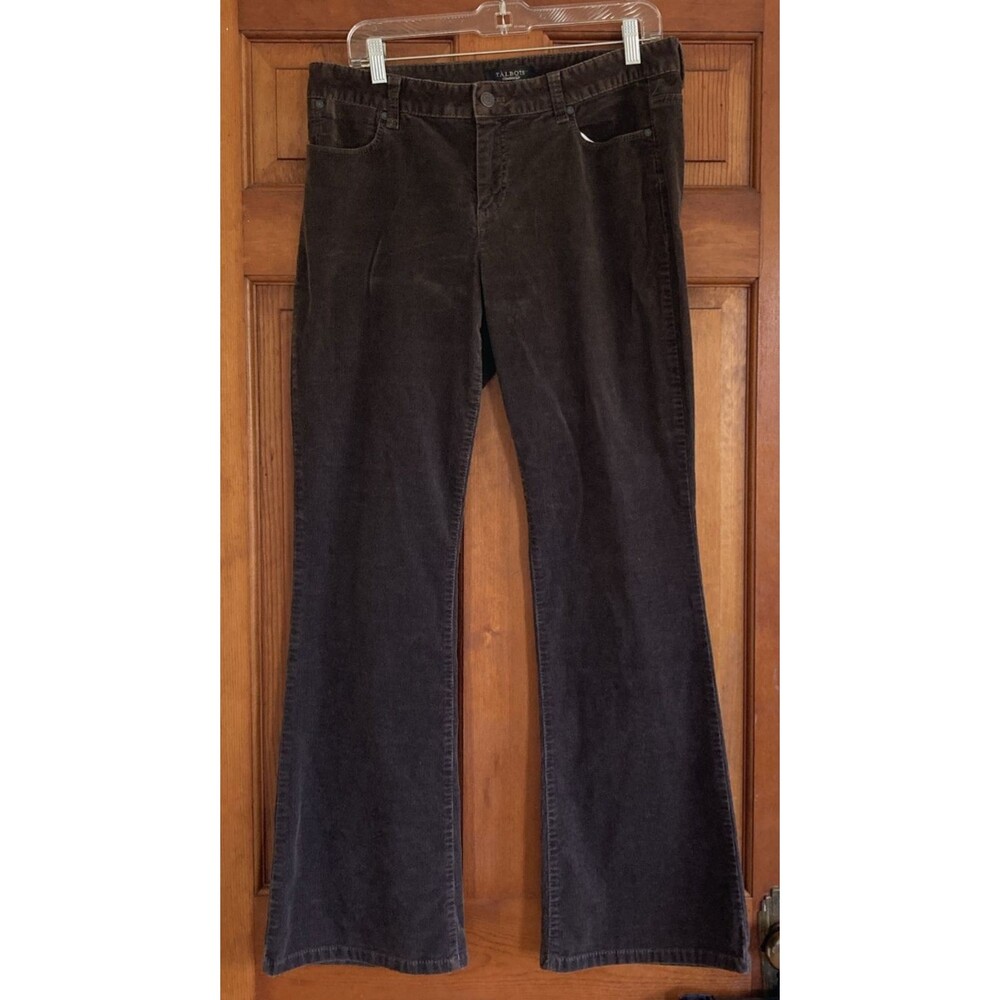 Talbots Womens 10 Brown Bootcut Corduroy Stretch Pants Preppy Classic Neutral